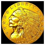 1908 Indian Head $2.50 Gold Quarter Eagle CLOSELY