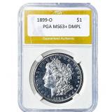 1899-O Morgan Silver Dollar PGA MS63+ DMPL