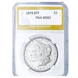 1878 8TF Morgan Silver Dollar PGA MS61