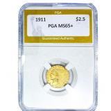 1911 $2.50 Gold Quarter Eagle PGA MS65+