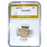 1937-D Buffalo Nickel PGA MS67