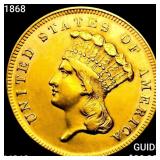 1868 $3 Gold Piece UNCIRCULATED
