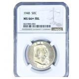 1948 Franklin Half Dollar NGC MS66+ FBL