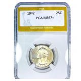 1942 Washington Silver Quarter PGA MS67+