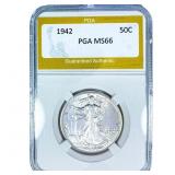1942 Walking Liberty Half Dollar PGA MS66