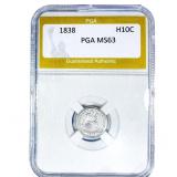 1838 Seated Liberty Half Dime PGA MS63