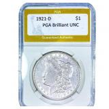1921-D Morgan Silver Dollar PGA Brilliant UNC