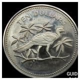 1974 Belize Silver 10 Dollars Proof
