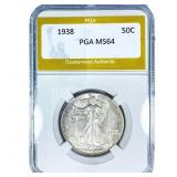 1938 Walking Liberty Half Dollar PGA MS64