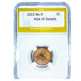 1922 No D Wheat Cent PGA VF Details