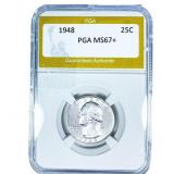 1948 Washington Silver Quarter PGA MS67+