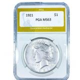 1921 Silver Peace Dollar PGA MS63