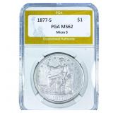 1877-S Silver Trade Dollar PGA MS62 Micro S