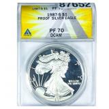 1987-S Silver Eagle ANACS PF70 DCAM