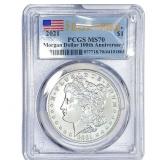 2021 Morgan Silver Dollar PCGS MS70 100th Anniv.