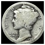 1916-D Silver Mercury Dime NICELY CIRCULATED