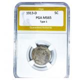 1913-D Buffalo Nickel PGA MS65 Type 1