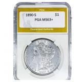 1890-S Morgan Silver Dollar PGA MS63+