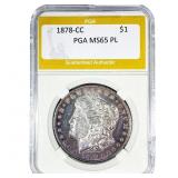1878-CC Morgan Silver Dollar PGA MS65 PL