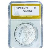 1878 Rev 79 Morgan Silver Dollar PGA AU58