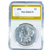 1896 Morgan Silver Dollar PGA MS64 PL