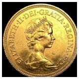 1974 Great Britain .2355oz Gold Sovereign GEM  BU