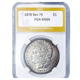 1878 Rev 79 Morgan Silver Dollar PGA MS66