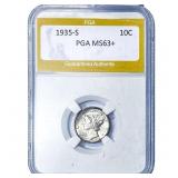 1935-S Mercury Silver Dime PGA MS63+