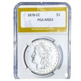 1878-CC Morgan Silver Dollar PGA MS63
