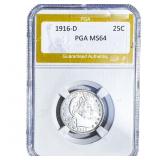 1916-D Barber Quarter PGA MS64