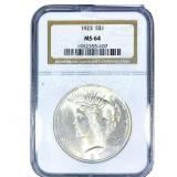 1923 Silver Peace Dollar NGC MS64