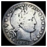 1914 Silver Barber Half Dollar NICELY  CIRCULATED