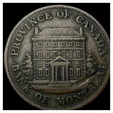 1844 Province of Canada Bank of Montreal Half Penn