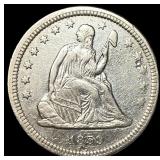 1859 Seated Liberty Silver Quarter NEARLY  UNCIRC