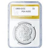 1900-O/CC Morgan Silver Dollar PGA AU55
