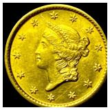 1854 Gold $1 Indian Princess Head NEARLY UNCIRCULA
