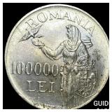 1946 Romania Silver 10,000 Lei