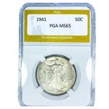 1941 Walking Liberty Half Dollar PGA MS65