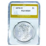 1878-CC Morgan Silver Dollar PGA MS64