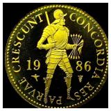 1986 Netherlands Gold 1 Ducat .1104oz GEM  PROOF