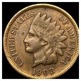 1908-S Indian Head Cent ABOUT UNCIRCULATED