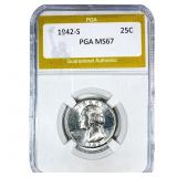 1942-S Washington Silver Quarter PGA MS67