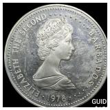 1978 Barbados Silver 25 Dollars