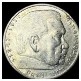1936F Germany Silver 5 Reichsmark