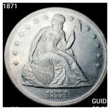 1871 Seated Liberty Dollar CHOICE AU