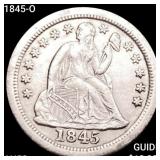 1845-O Seated Liberty Dime CHOICE AU