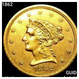 1862 $2.50 Gold Quarter Eagle UNCIRCULATED