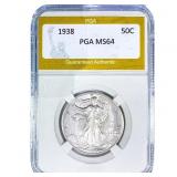 1938 Walking Liberty Half Dollar PGA MS64