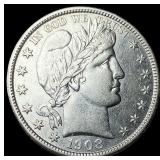 1908-D Silver Barber Half Dollar CLOSELY  UNCIRCU
