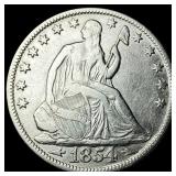 1854-O Silver Half Dollar NEARLY UNCIRCULATED